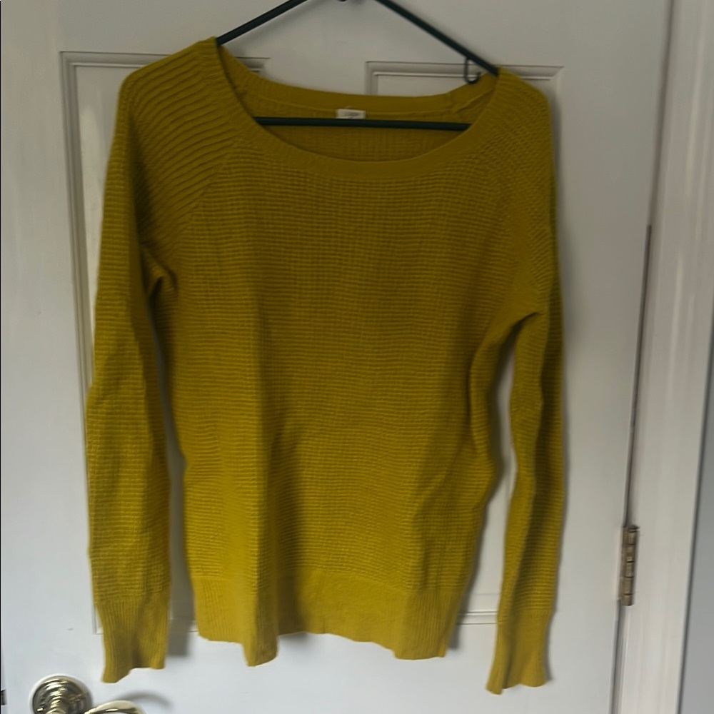 J. Crew Yellow Crew Neck Sweater Lightweight Knit